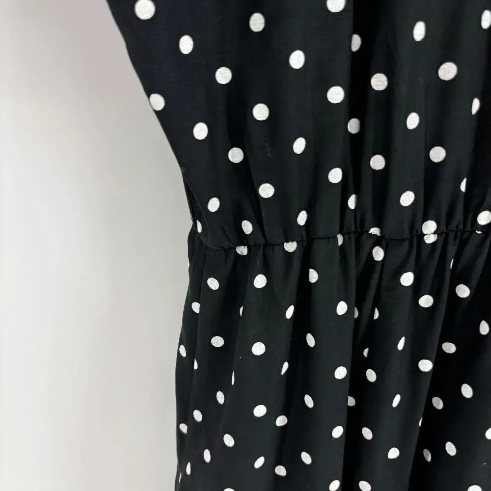 My Michelle Maxi Womens Black White Vtg Polka Dot Short Sleeve button Dress 6p - Picture 6 of 6